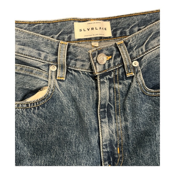 SLVRLAKE Hero Frayed High-Rise Straight-Leg Jeans, Size 27 - Picture 6 of 6